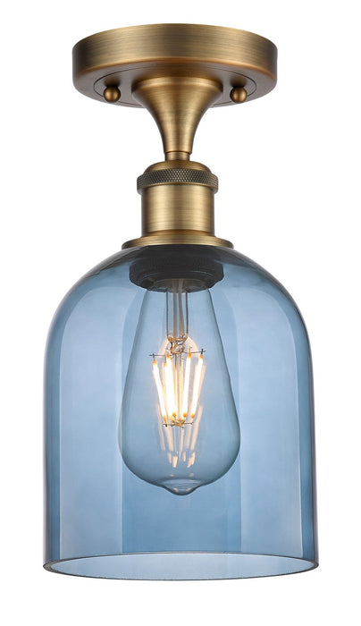 Innovations 516-1C-BB-G558-6BL One Light Semi-Flush Mount, Brushed Brass