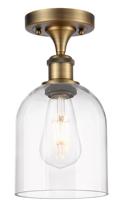 Innovations 516-1C-BB-G558-6CL One Light Semi-Flush Mount, Brushed Brass