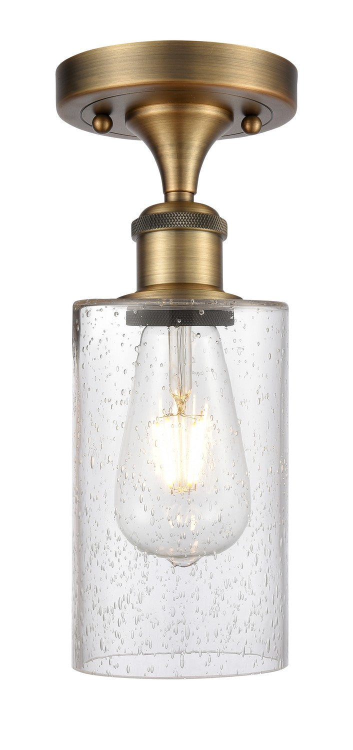 Innovations 516-1C-BB-G804 One Light Semi-Flush Mount, Brushed Brass