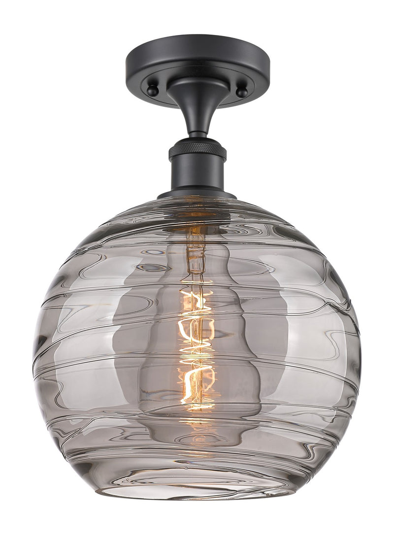 Innovations 516-1C-BK-G1213-10SM One Light Semi-Flush Mount, Matte Black