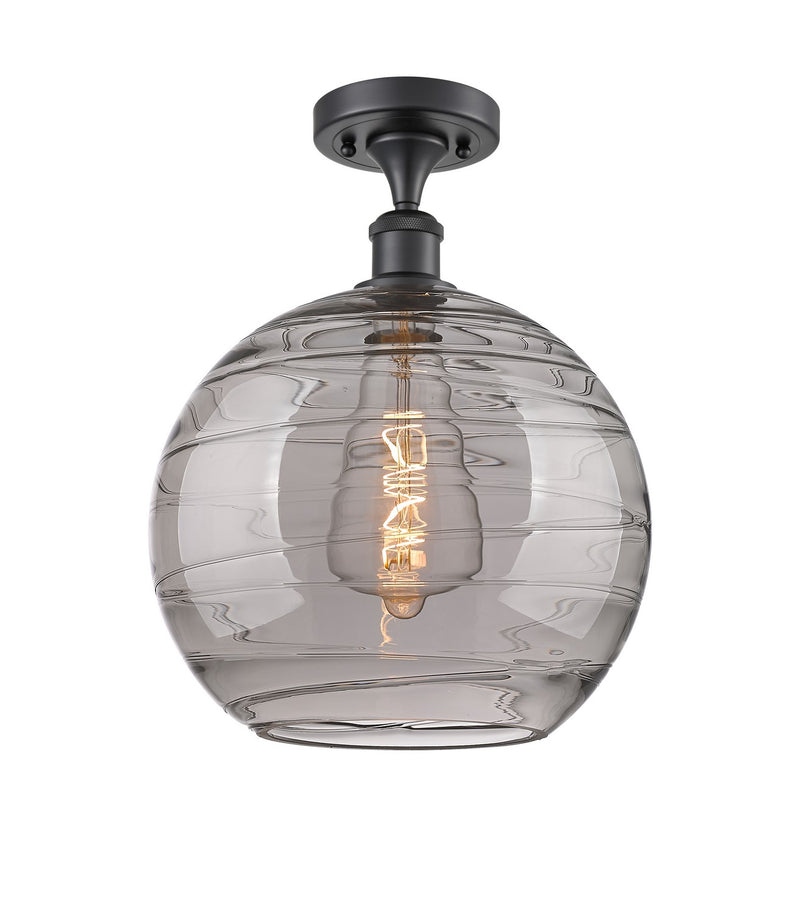 Innovations 516-1C-BK-G1213-12SM One Light Semi-Flush Mount, Matte Black