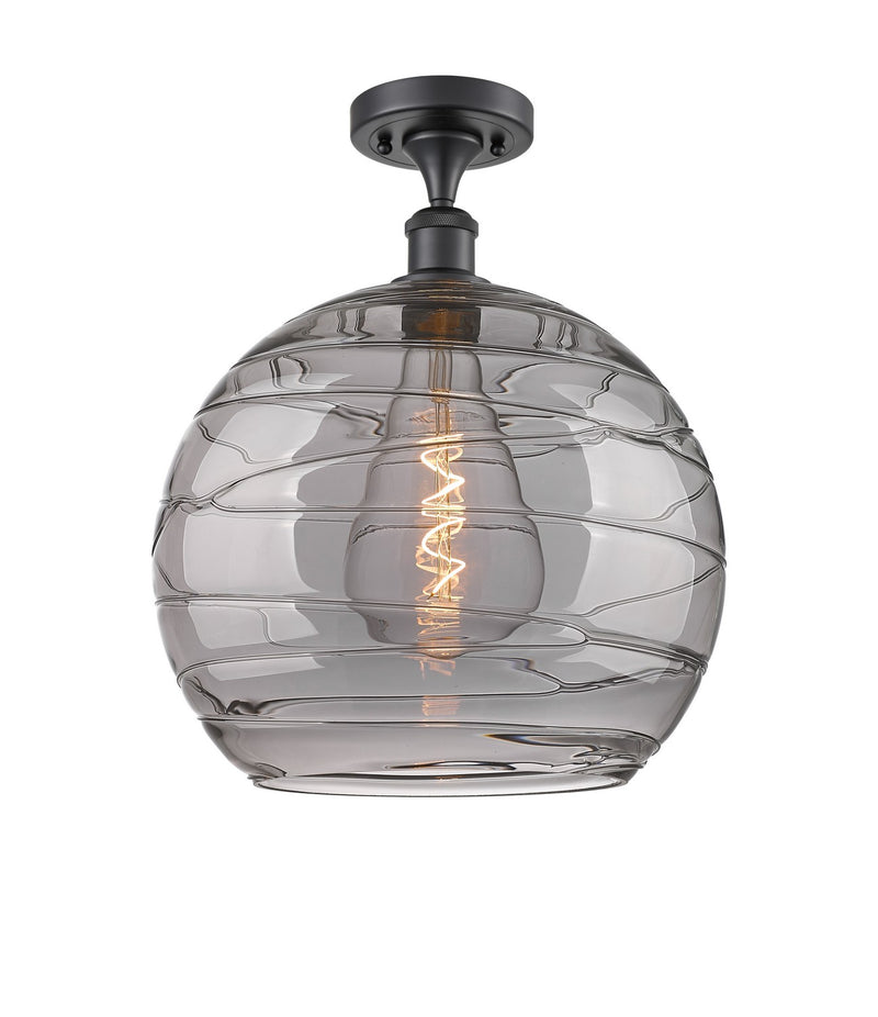 Innovations 516-1C-BK-G1213-14SM One Light Semi-Flush Mount, Matte Black