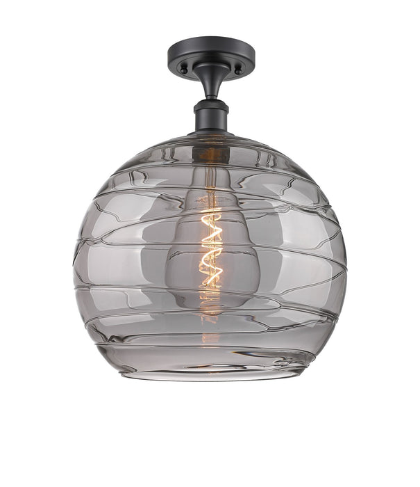 Innovations 516-1C-BK-G1213-14SM One Light Semi-Flush Mount, Matte Black