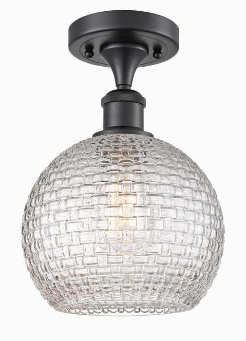 Innovations 516-1C-BK-G122C-8CL One Light Semi-Flush Mount, Matte Black