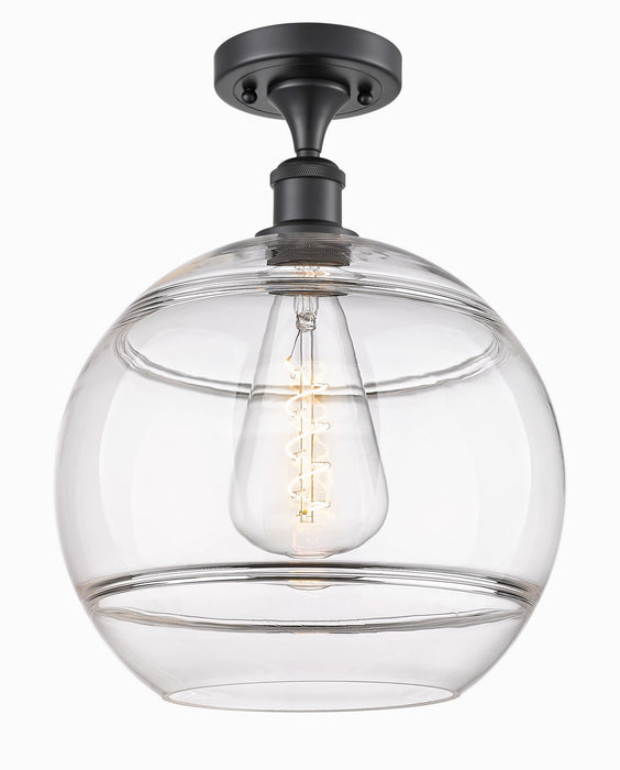 Innovations 516-1C-BK-G556-12CL One Light Semi-Flush Mount, Matte Black