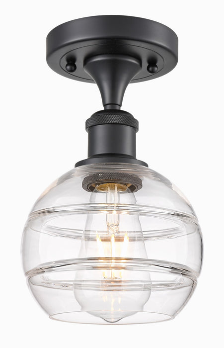 Innovations 516-1C-BK-G556-6CL One Light Semi-Flush Mount, Matte Black