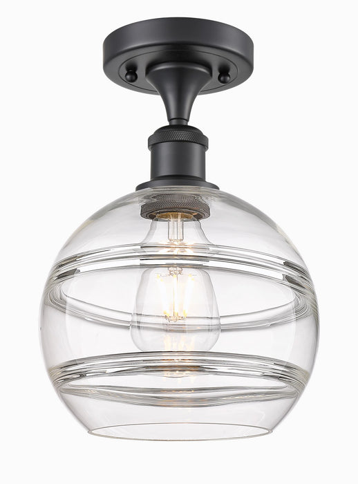 Innovations 516-1C-BK-G556-8CL One Light Semi-Flush Mount, Matte Black