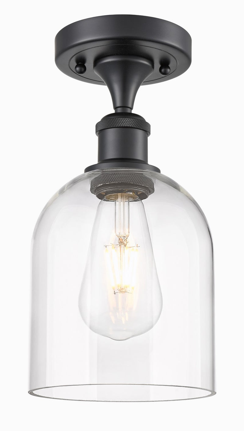 Innovations 516-1C-BK-G558-6CL One Light Semi-Flush Mount, Matte Black