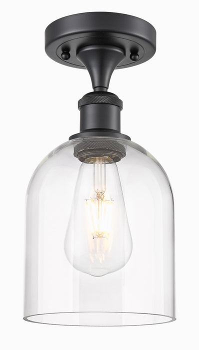 Innovations 516-1C-BK-G558-6CL One Light Semi-Flush Mount, Matte Black