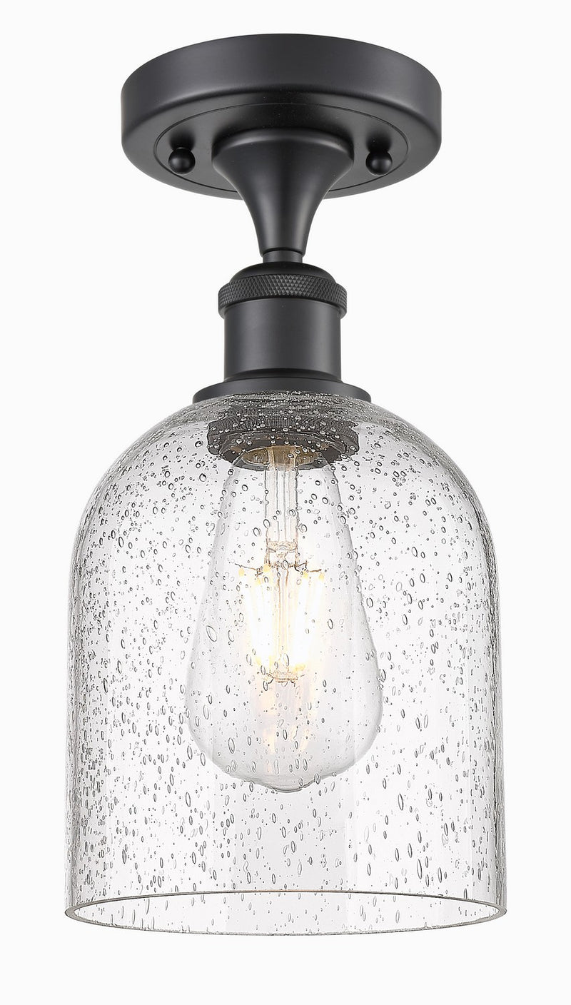 Innovations 516-1C-BK-G558-6SDY One Light Semi-Flush Mount, Matte Black