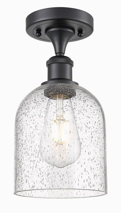 Innovations 516-1C-BK-G558-6SDY One Light Semi-Flush Mount, Matte Black