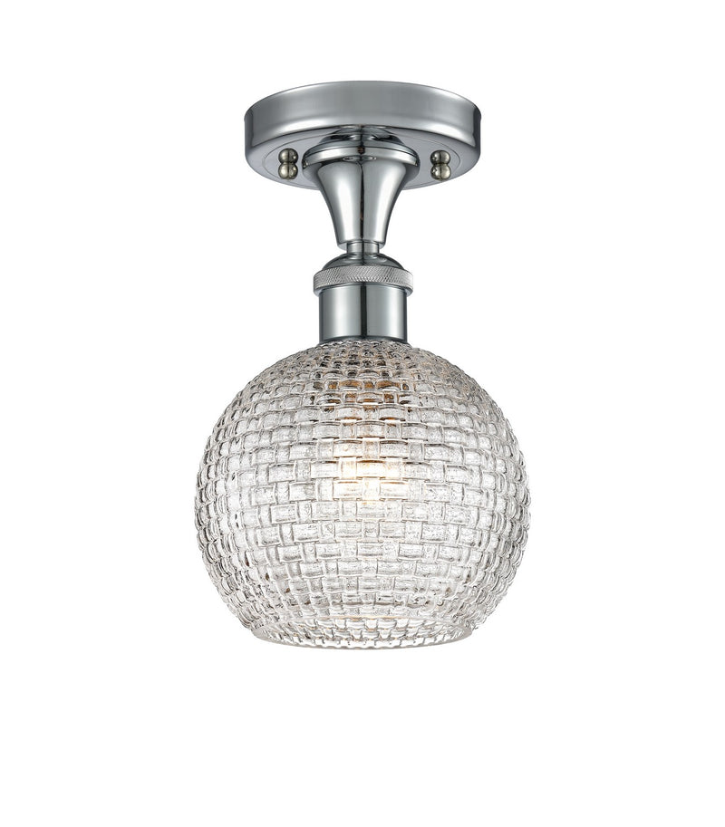 Innovations 516-1C-PC-G122C-6CL One Light Semi-Flush Mount, Polished Chrome