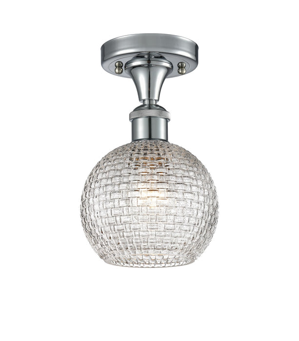 Innovations 516-1C-PC-G122C-6CL One Light Semi-Flush Mount, Polished Chrome
