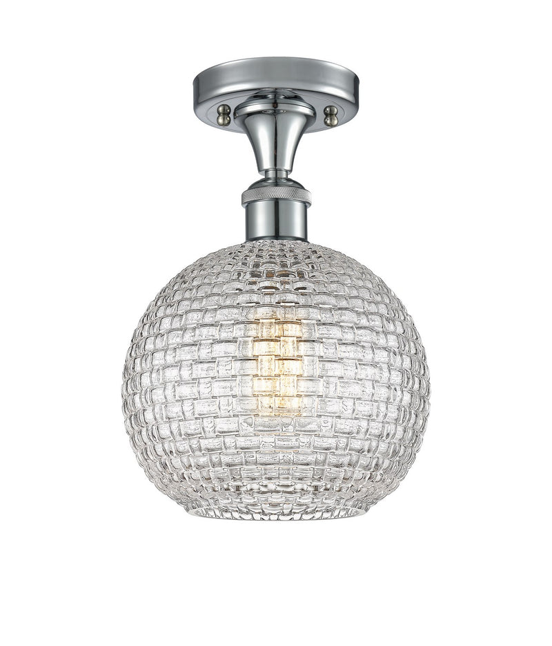 Innovations 516-1C-PC-G122C-8CL One Light Semi-Flush Mount, Polished Chrome