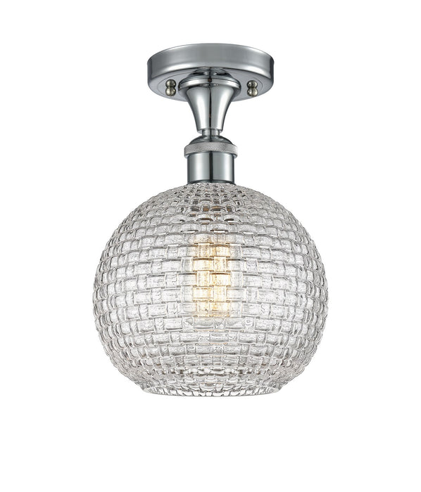 Innovations 516-1C-PC-G122C-8CL One Light Semi-Flush Mount, Polished Chrome