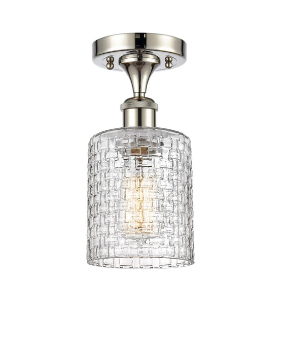 Innovations 516-1C-PN-G112C-5CL One Light Semi-Flush Mount, Polished Nickel