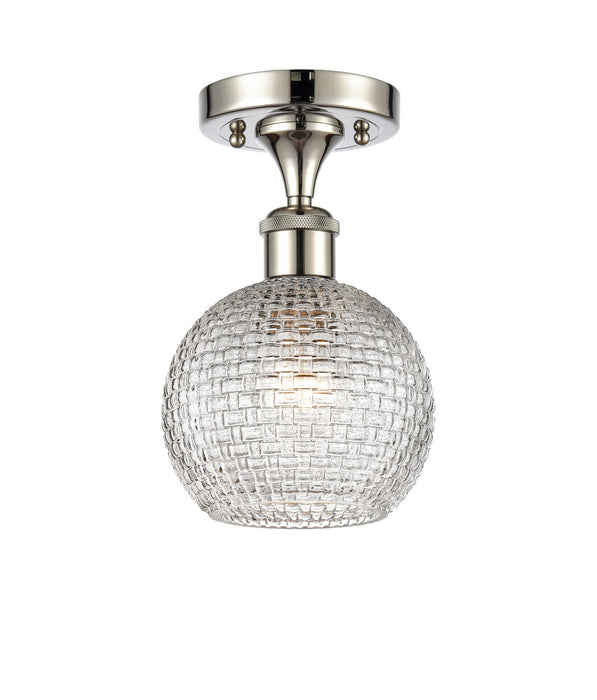 Innovations 516-1C-PN-G122C-6CL One Light Semi-Flush Mount, Polished Nickel