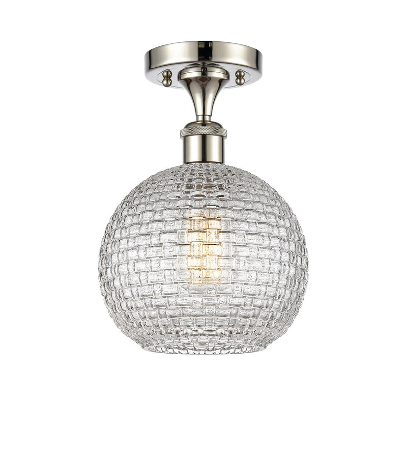 Innovations 516-1C-PN-G122C-8CL One Light Semi-Flush Mount, Polished Nickel