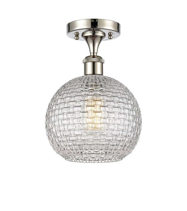 Innovations 516-1C-PN-G122C-8CL One Light Semi-Flush Mount, Polished Nickel