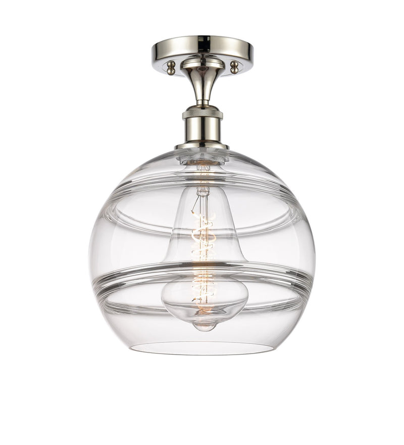 Innovations 516-1C-PN-G556-10CL One Light Semi-Flush Mount, Polished Nickel