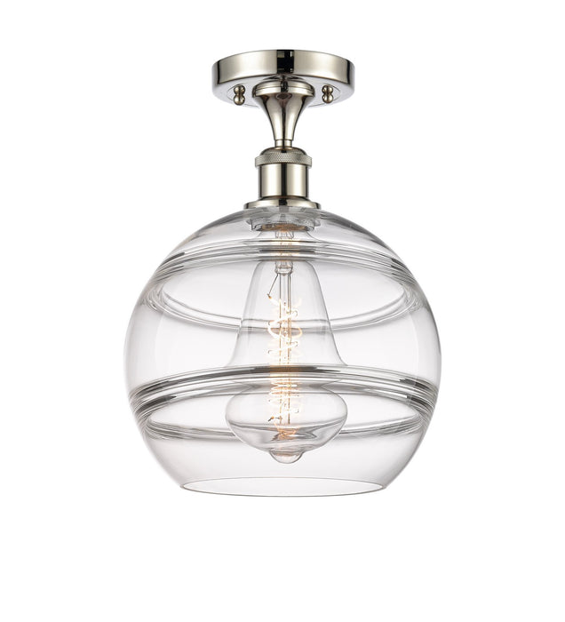 Innovations 516-1C-PN-G556-10CL One Light Semi-Flush Mount, Polished Nickel