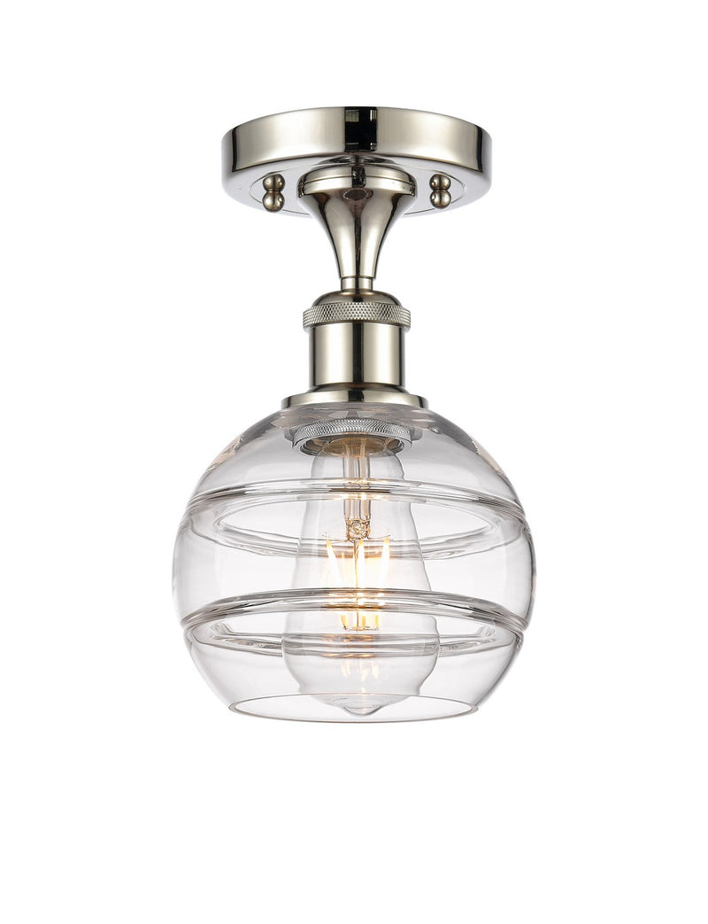 Innovations 516-1C-PN-G556-6CL One Light Semi-Flush Mount, Polished Nickel