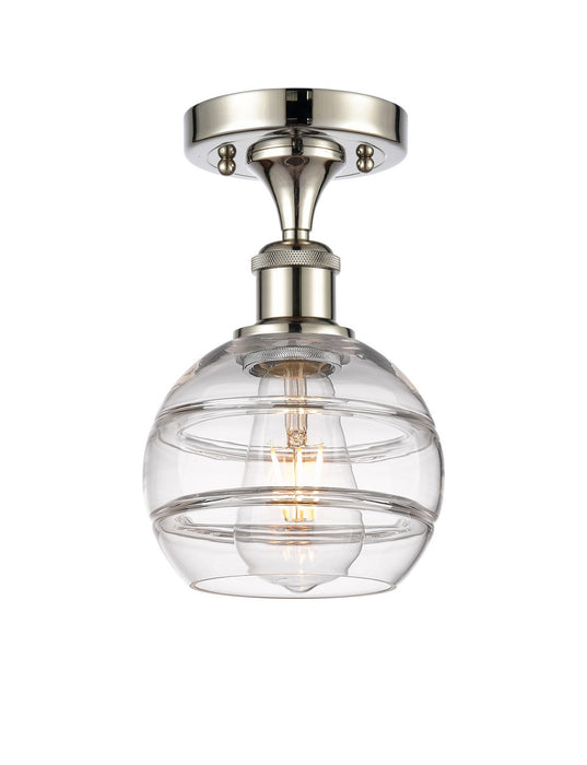 Innovations 516-1C-PN-G556-6CL One Light Semi-Flush Mount, Polished Nickel