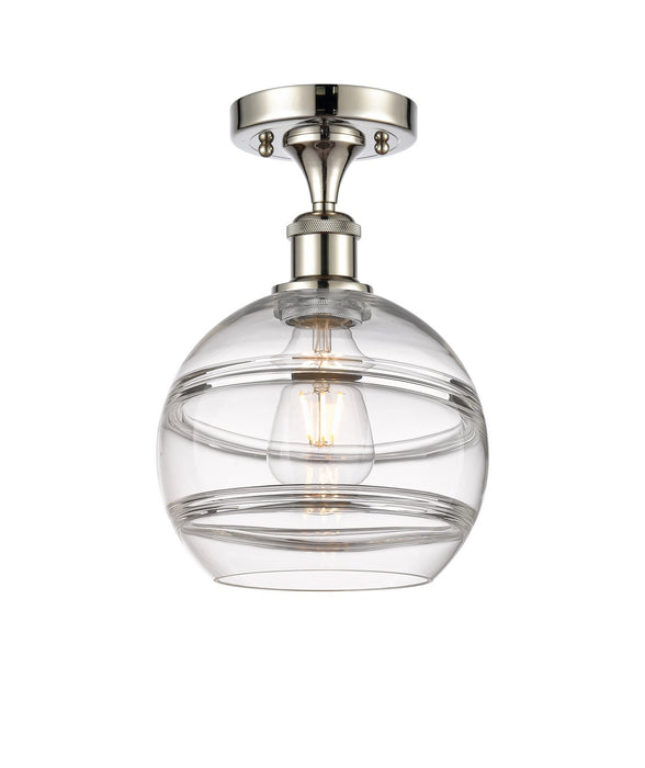Innovations 516-1C-PN-G556-8CL One Light Semi-Flush Mount, Polished Nickel