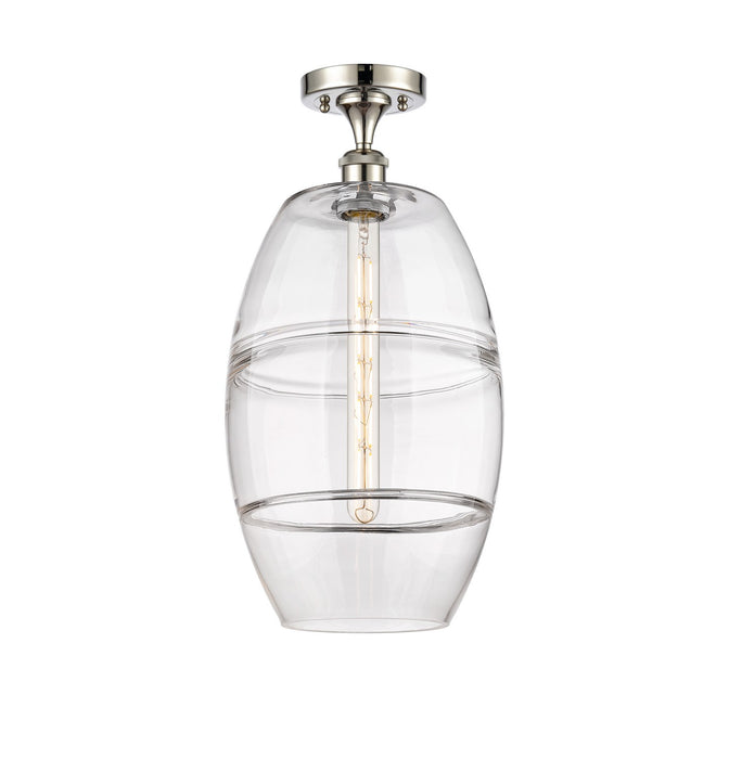 Innovations 516-1C-PN-G557-10CL One Light Semi-Flush Mount, Polished Nickel