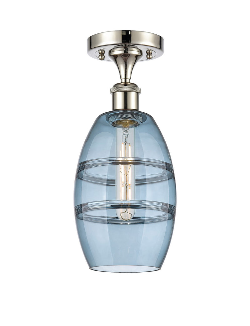 Innovations 516-1C-PN-G557-6BL One Light Semi-Flush Mount, Polished Nickel