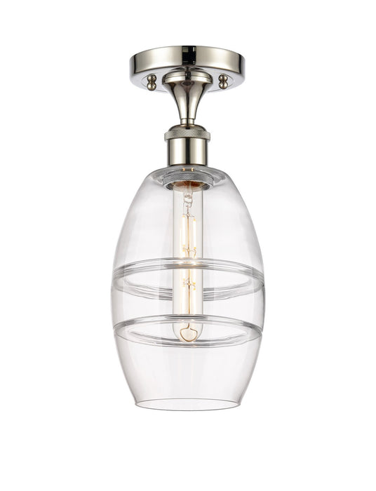 Innovations 516-1C-PN-G557-6CL One Light Semi-Flush Mount, Polished Nickel