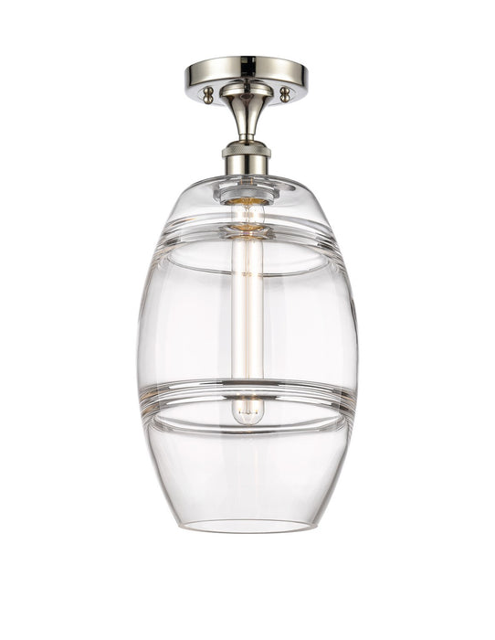 Innovations 516-1C-PN-G557-8CL One Light Semi-Flush Mount, Polished Nickel