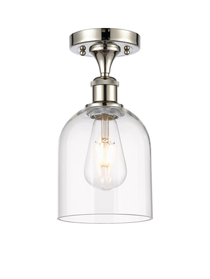 Innovations 516-1C-PN-G558-6CL One Light Semi-Flush Mount, Polished Nickel