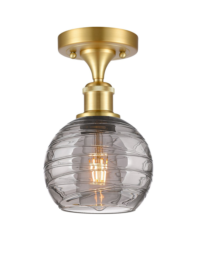 Innovations 516-1C-SG-G1213-6SM One Light Semi-Flush Mount, Satin Gold