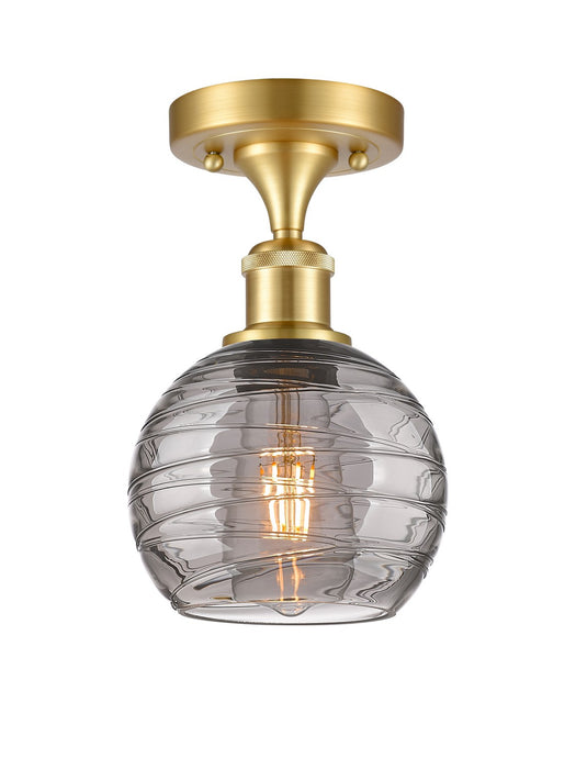 Innovations 516-1C-SG-G1213-6SM One Light Semi-Flush Mount, Satin Gold