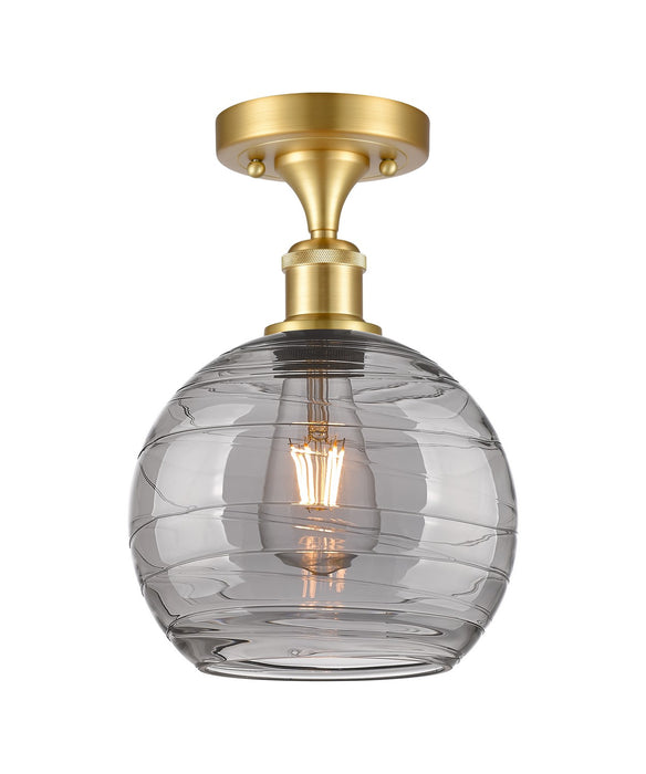Innovations 516-1C-SG-G1213-8SM One Light Semi-Flush Mount, Satin Gold