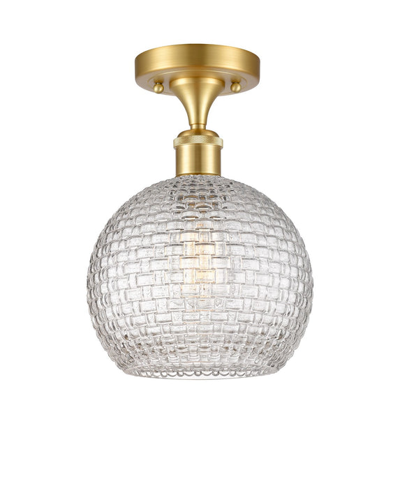 Innovations 516-1C-SG-G122C-8CL One Light Semi-Flush Mount, Satin Gold