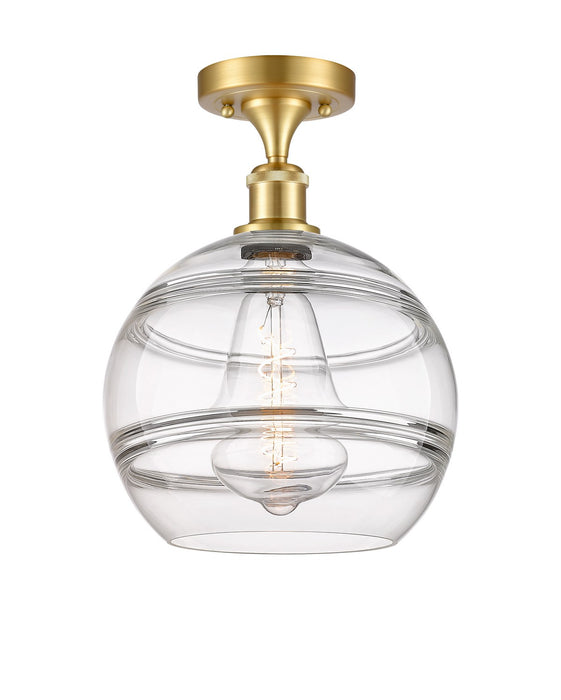 Innovations 516-1C-SG-G556-10CL One Light Semi-Flush Mount, Satin Gold