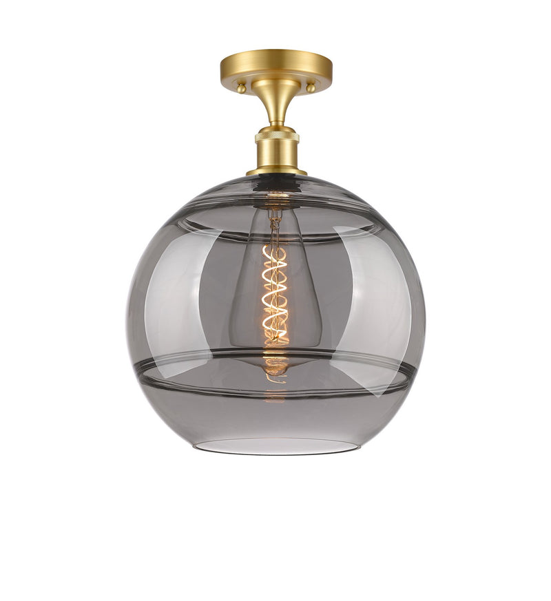 Innovations 516-1C-SG-G556-12SM One Light Semi-Flush Mount, Satin Gold