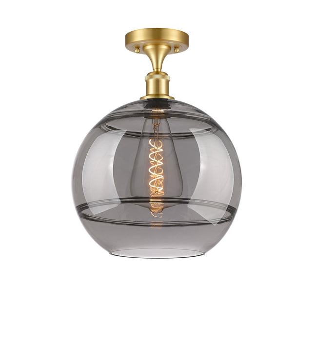 Innovations 516-1C-SG-G556-12SM One Light Semi-Flush Mount, Satin Gold