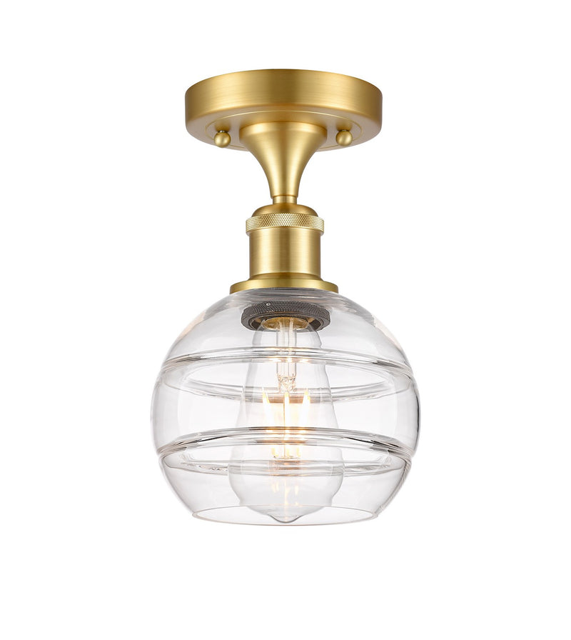 Innovations 516-1C-SG-G556-6CL One Light Semi-Flush Mount, Satin Gold