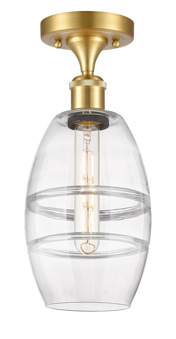 Innovations 516-1C-SG-G557-6CL One Light Semi-Flush Mount, Satin Gold