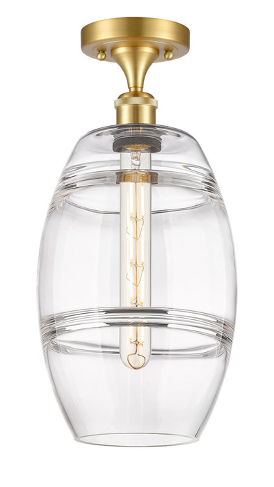 Innovations 516-1C-SG-G557-8CL One Light Semi-Flush Mount, Satin Gold