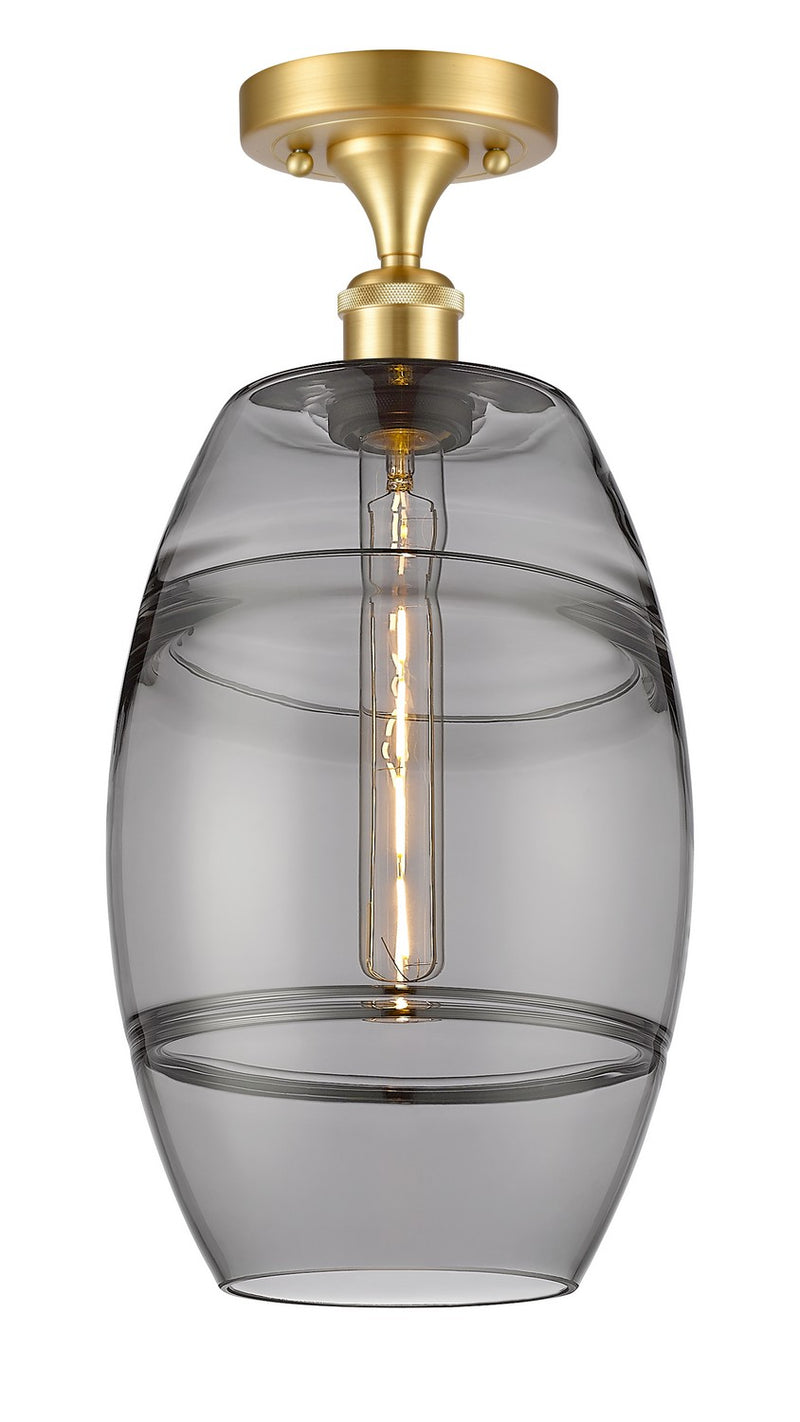 Innovations 516-1C-SG-G557-8SM One Light Semi-Flush Mount, Satin Gold