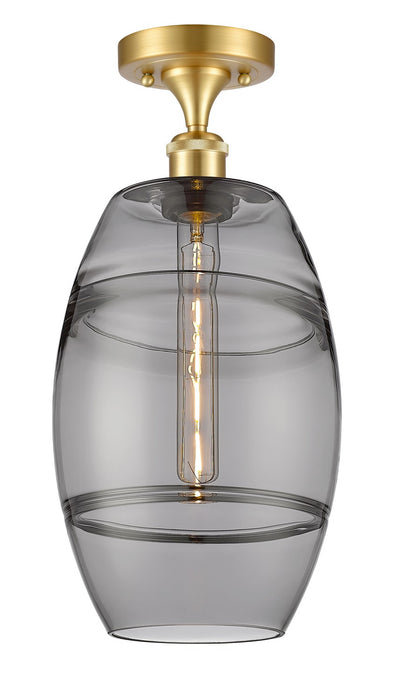 Innovations 516-1C-SG-G557-8SM One Light Semi-Flush Mount, Satin Gold