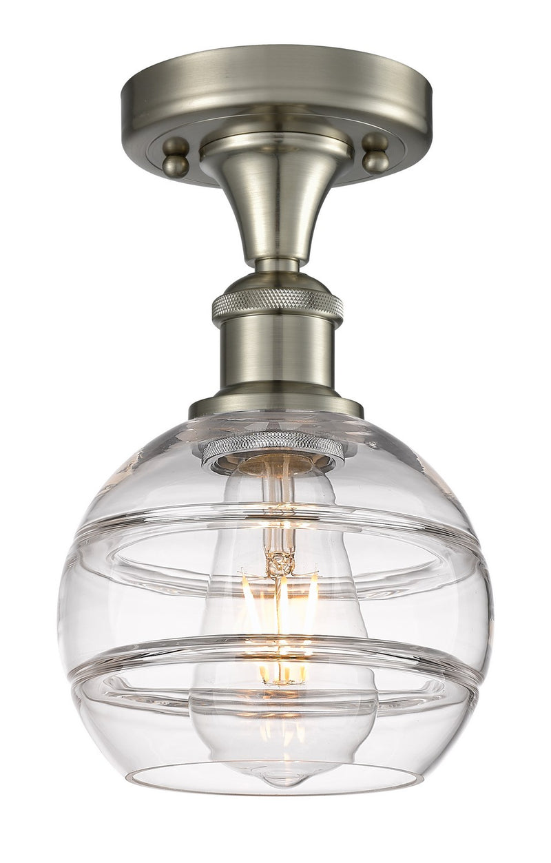 Innovations 516-1C-SN-G556-6CL One Light Semi-Flush Mount, Brushed Satin Nickel