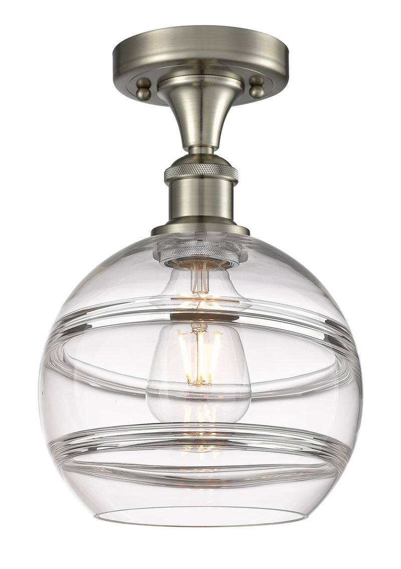 Innovations 516-1C-SN-G556-8CL One Light Semi-Flush Mount, Brushed Satin Nickel