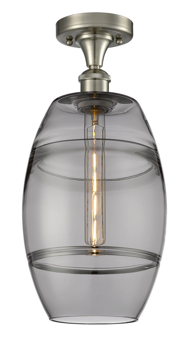 Innovations 516-1C-SN-G557-8SM One Light Semi-Flush Mount, Brushed Satin Nickel