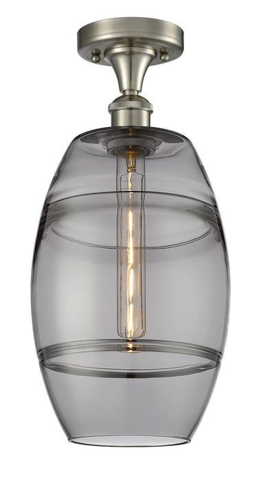 Innovations 516-1C-SN-G557-8SM One Light Semi-Flush Mount, Brushed Satin Nickel