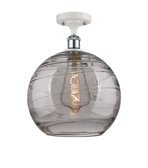 Innovations 516-1C-WPC-G1213-12SM One Light Semi-Flush Mount, White Polished Chrome